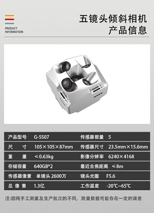 五鏡頭傾斜相機G-5S07型(圖2)